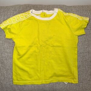 Fendi Bright Yellow Kids Tee with White Trim